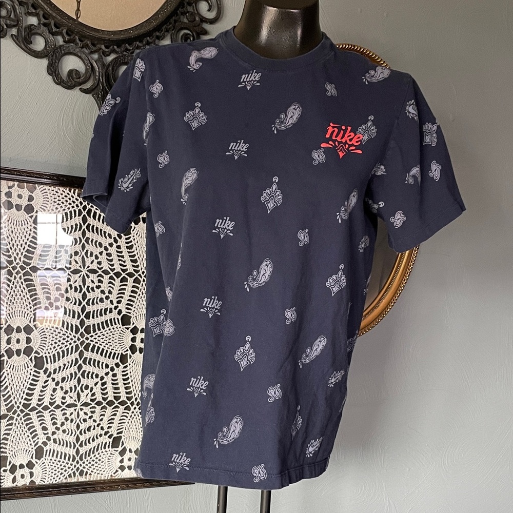 Nike Dark Blue Paisley Print T-Shirt